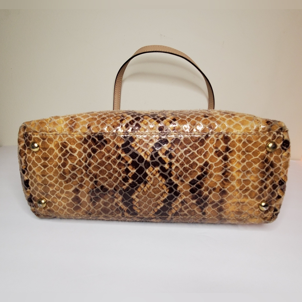 Michael Kors Ladies Brown Leather Python Tote Jet… - image 8